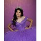 Ball Gown Purple Quinceanera Dresses Ruffled Vestidos De 15 Anos Chandelier Sleeve Sweet 15 Gowns